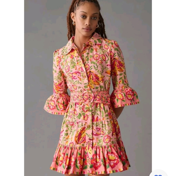 Farm Rio Banana Ruffle MiniDress - Picture 2 of 6